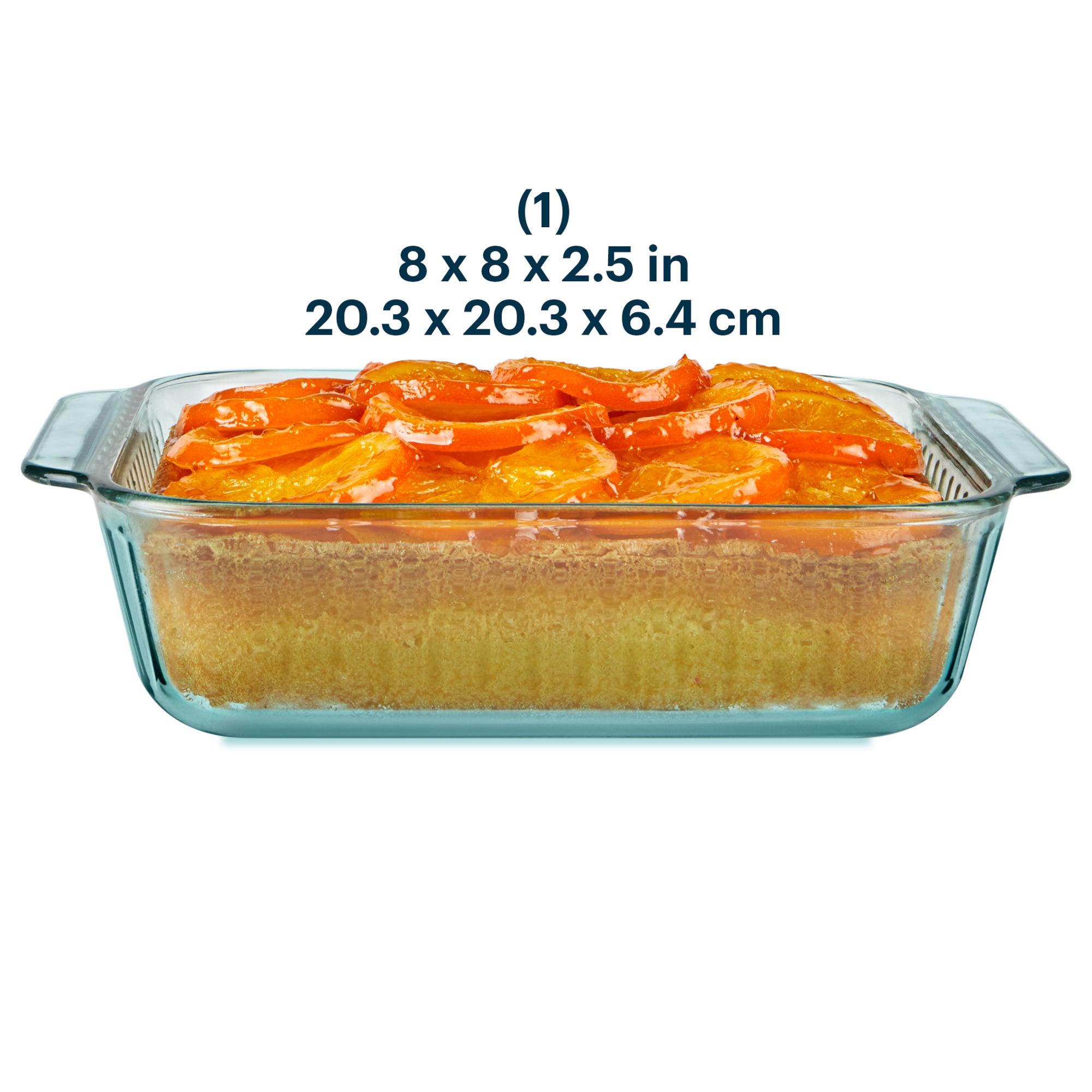 Pyrex? Sculpted Tinted Glass 8 Square Baking Dish. Aqua - Image 2