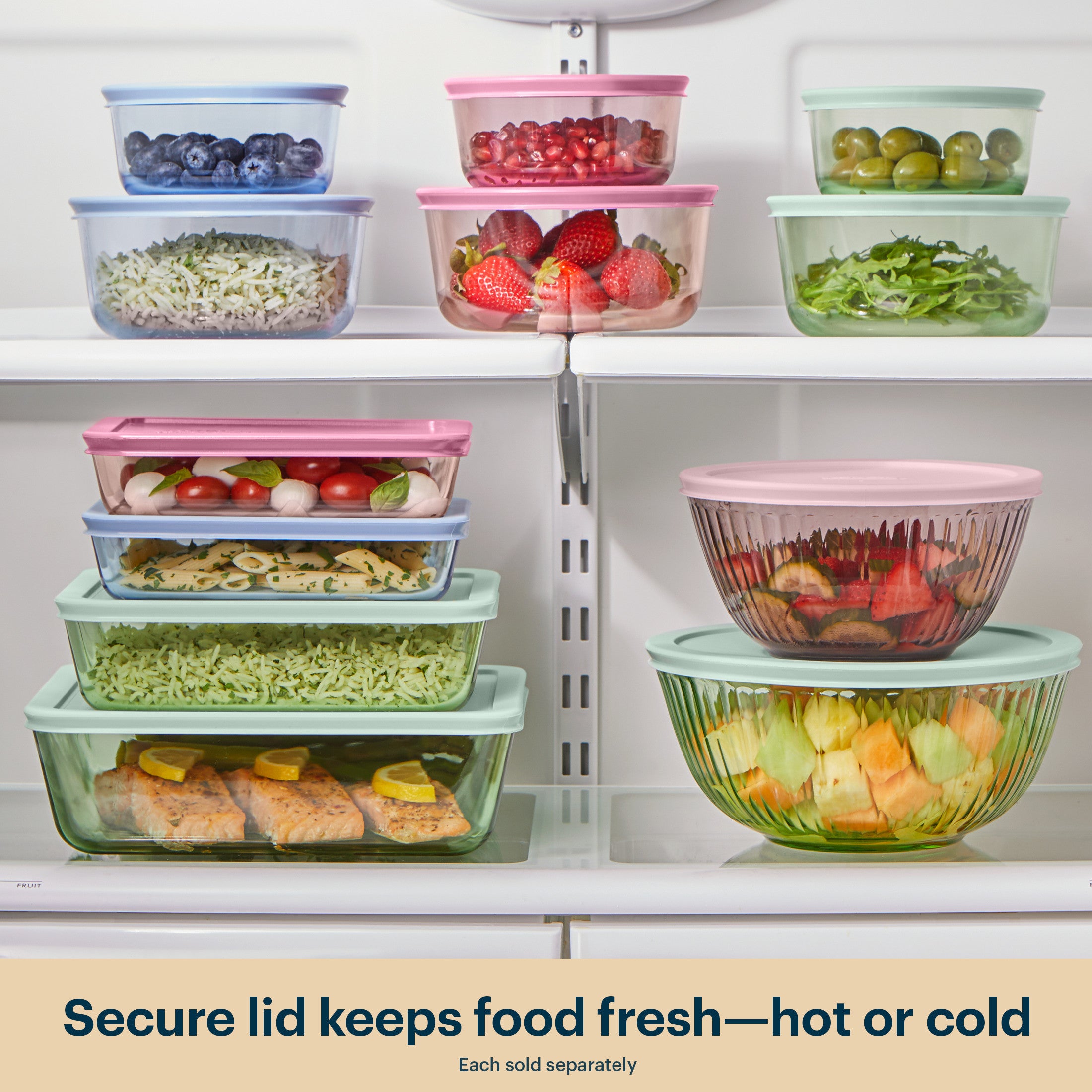 Pyrex? Simply Store? Tinted Glass 2-cup Round Storage Containers. 6-pc Set. Mixed Colors - Image 6