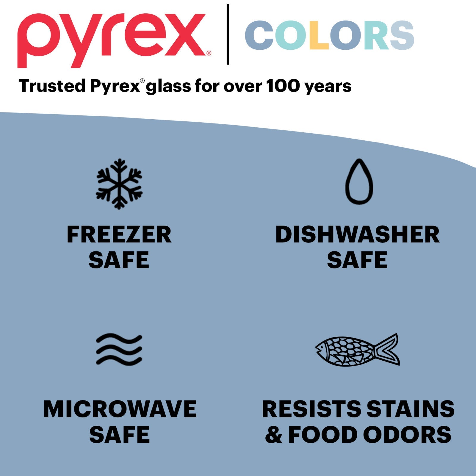Pyrex? Simply Store? Tinted 6-piece Round Storage Set with Blue Plastic Lids - Image 5